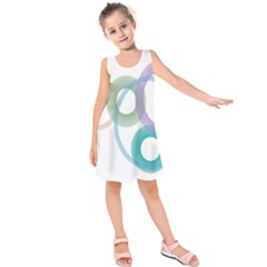 Rainbow Colors Circles Kids  Sleeveless Dress by picsaspassion