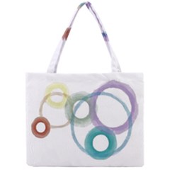 Rainbow Color Circles, Watercolor - Aquarel Painting Mini Tote Bag by picsaspassion