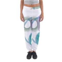 Rainbow Color Circles, Watercolor - Aquarel Painting Women s Jogger Sweatpants