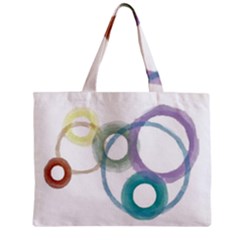 Rainbow Color Circles, Watercolor - Aquarel Painting Zipper Mini Tote Bag by picsaspassion