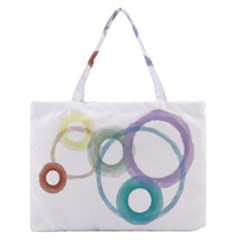 Rainbow Color Circles, Watercolor - Aquarel Painting Medium Zipper Tote Bag by picsaspassion