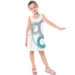 Rainbow Color Circles, Watercolor - Aquarel Painting Kids  Sleeveless Dress by picsaspassion