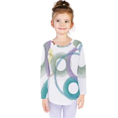 Rainbow Color Circles, Watercolor - Aquarel Painting Kids  Long Sleeve Tee