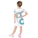 Rainbow color circles, watercolor - aquarel painting Kids  Short Sleeve Velvet Dress View2