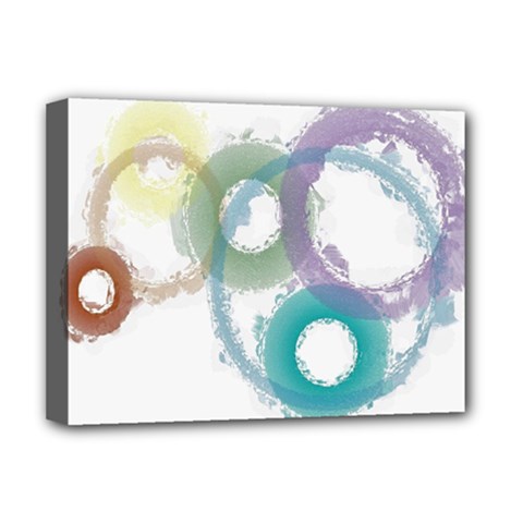 Rainbow Color Circles, Paintbrush Aquarel Deluxe Canvas 16  X 12   by picsaspassion