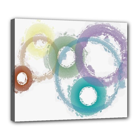 Rainbow Color Circles, Paintbrush Aquarel Deluxe Canvas 24  X 20   by picsaspassion