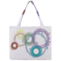 Rainbow Color Circles, Paintbrush Aquarel Mini Tote Bag by picsaspassion