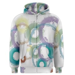 Rainbow Color Circles, Paintbrush Aquarel Men s Zipper Hoodie by picsaspassion