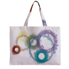 Rainbow Color Circles, Paintbrush Aquarel Zipper Mini Tote Bag by picsaspassion