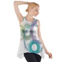 Rainbow color circles, paintbrush aquarel Side Drop Tank Tunic View1