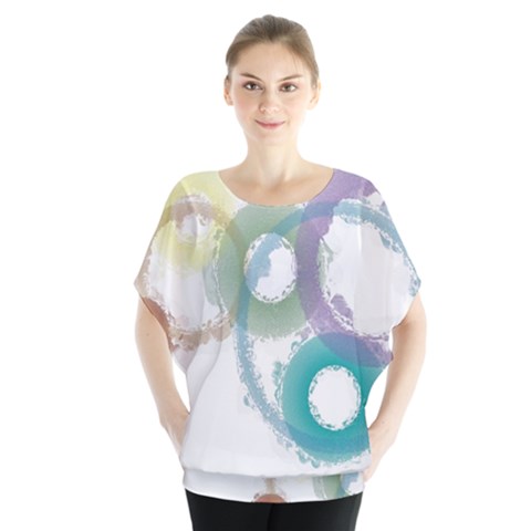 Rainbow Color Circles, Paintbrush Aquarel Blouse by picsaspassion