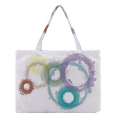 Rainbow Color Circles, Paintbrush Aquarel Medium Tote Bag by picsaspassion