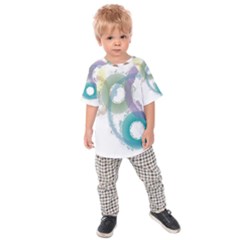 Rainbow Color Circles, Paintbrush Aquarel Kids  Raglan Tee