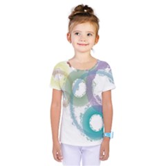 Rainbow Color Circles, Paintbrush Aquarel Kids  One Piece Tee