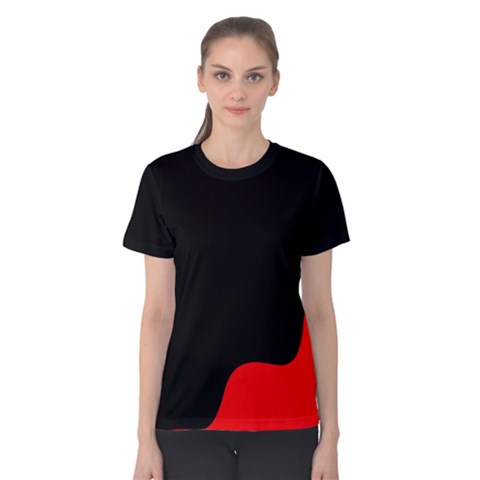 Black And Red Women s Cotton Tee by Valentinaart