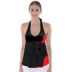 Black And Red Babydoll Tankini Top by Valentinaart