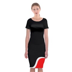 Simple Red And Black Desgin Classic Short Sleeve Midi Dress by Valentinaart