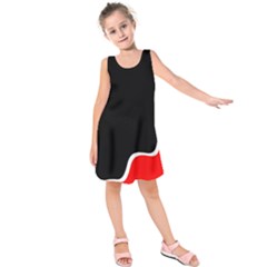 Simple Red And Black Desgin Kids  Sleeveless Dress by Valentinaart