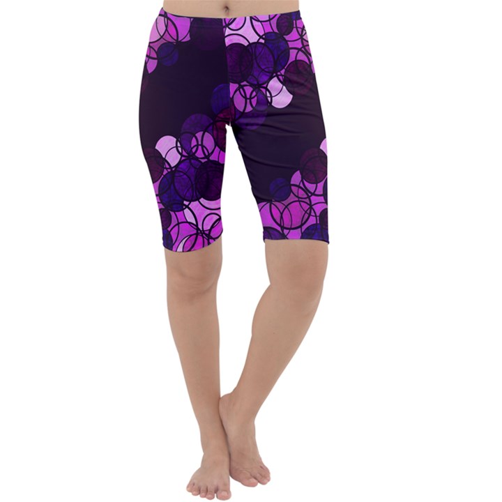 Purple bubbles Cropped Leggings 