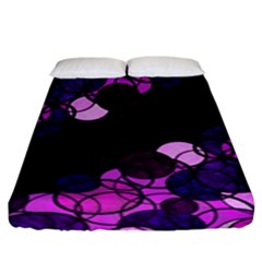 Purple Bubbles Fitted Sheet (king Size) by Valentinaart