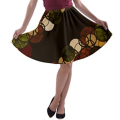 Autumn Bubbles A-line Skater Skirt by Valentinaart