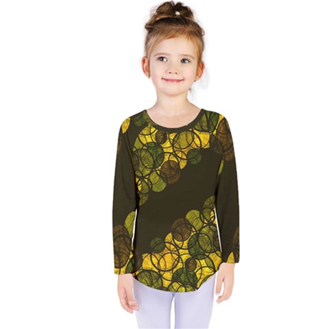 Yellow Bubbles Kids  Long Sleeve Tee by Valentinaart