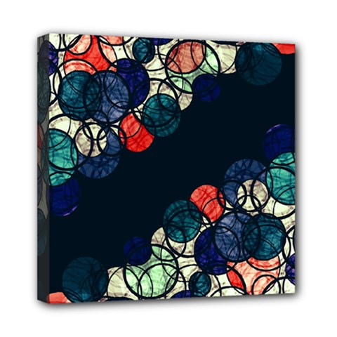 Orange And Blue Bubbles Mini Canvas 8  X 8  by Valentinaart