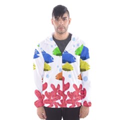 Corals And Fish Hooded Wind Breaker (men) by Valentinaart