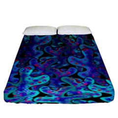 Blue Coral Fitted Sheet (king Size) by Valentinaart