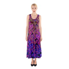 Purple Corals Sleeveless Maxi Dress by Valentinaart