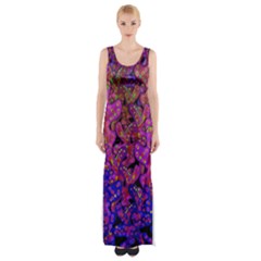 Purple Corals Maxi Thigh Split Dress by Valentinaart