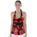 red flower  Babydoll Tankini Top View1