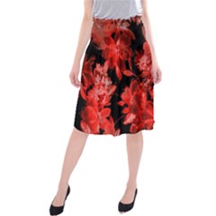 Red Flower  Midi Beach Skirt by Brittlevirginclothing