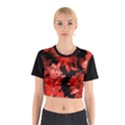 red flower  Cotton Crop Top View1