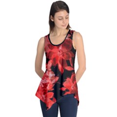 Red Flower  Sleeveless Tunic by Brittlevirginclothing