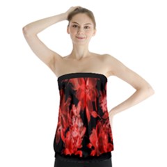 Red Flower  Strapless Top by Brittlevirginclothing