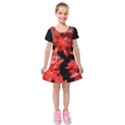 red flower  Kids  Short Sleeve Velvet Dress View1