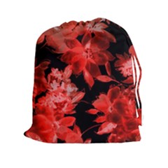 Red Flower  Drawstring Pouches (xxl) by Brittlevirginclothing