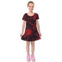 Small Red Roses Kids  Short Sleeve Velvet Dress View1