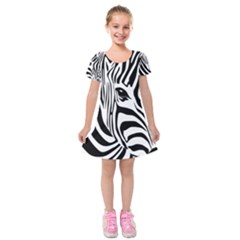 Animal Cute Pattern Art Zebra Kids  Short Sleeve Velvet Dress by Amaryn4rt