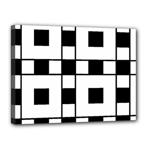 Black And White Pattern Canvas 16  x 12 