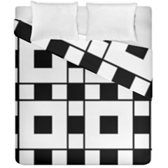 Black And White Pattern Duvet Cover Double Side (California King Size)