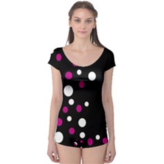 Pink And White Dots Boyleg Leotard  by Valentinaart