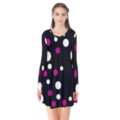 Pink And White Dots Flare Dress by Valentinaart