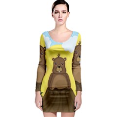 Groundhog Day  Long Sleeve Bodycon Dress by Valentinaart