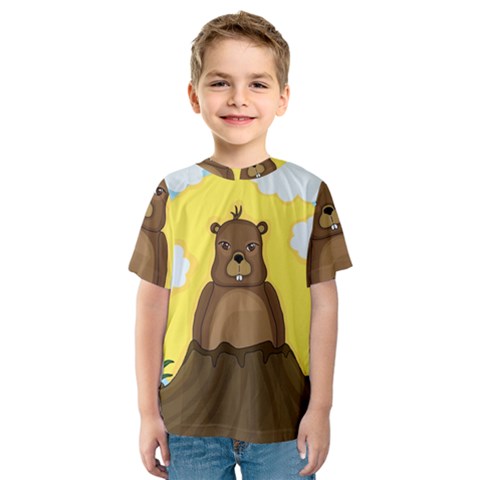 Groundhog Day  Kids  Sport Mesh Tee by Valentinaart