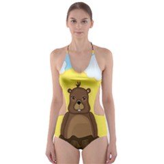 Groundhog Day  Cut-out One Piece Swimsuit by Valentinaart