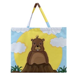 Groundhog Day  Zipper Large Tote Bag by Valentinaart