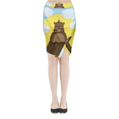 Groundhog Day  Midi Wrap Pencil Skirt by Valentinaart