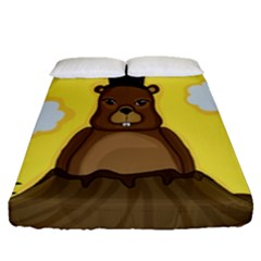 Groundhog Fitted Sheet (queen Size) by Valentinaart